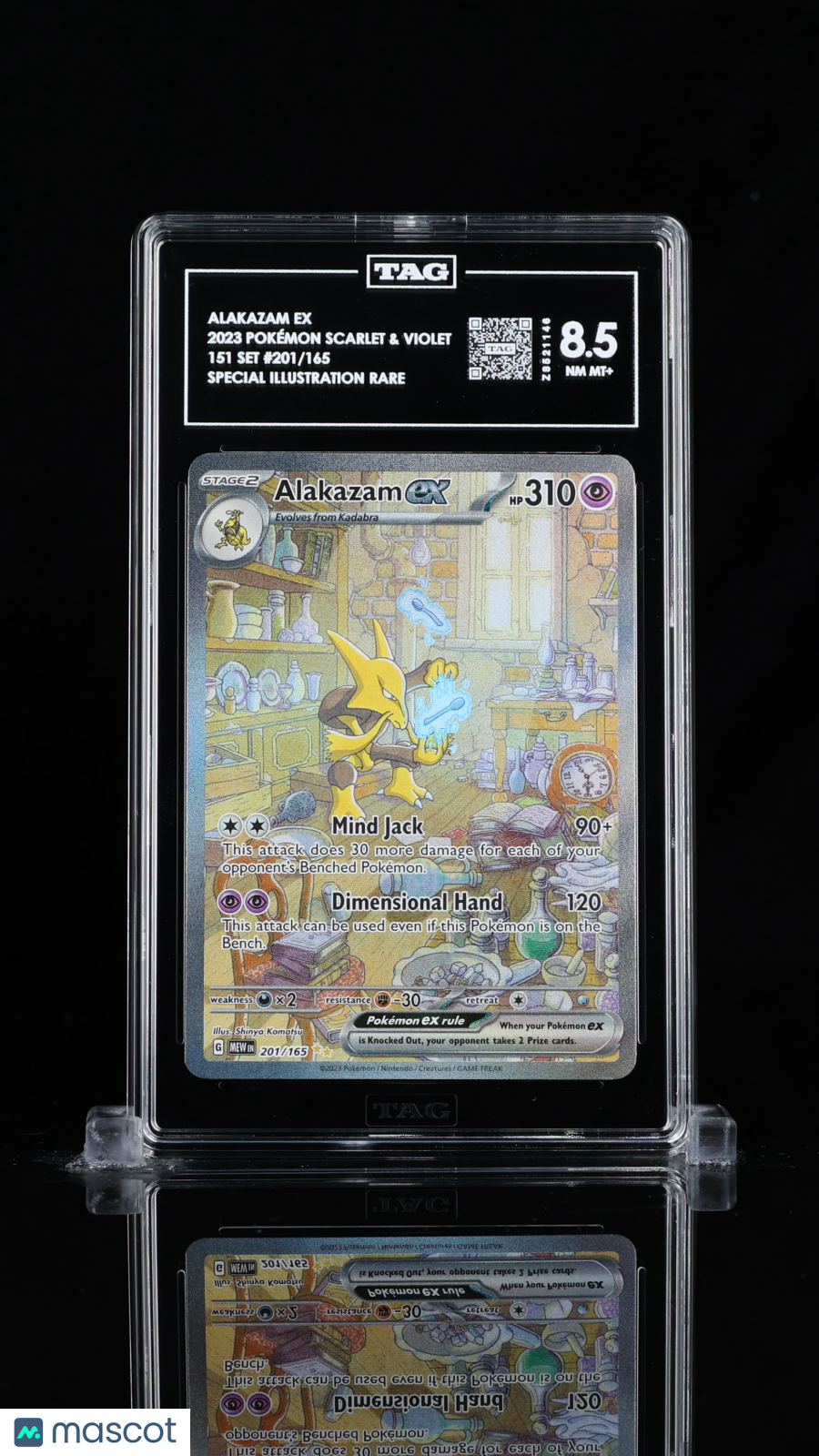 2023 Pokémon Scarlet & Violet Alakazam ex #201/165 SIR TAG 8.5