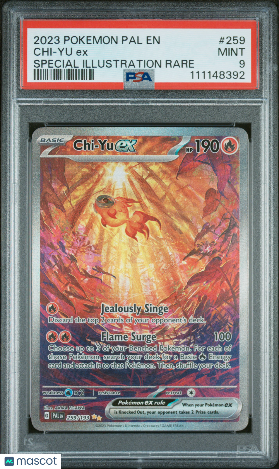2023 Pokemon Pal EN-Paldea Evolved Chi-Yu EX #259 Special Illustration Rare PSA 9