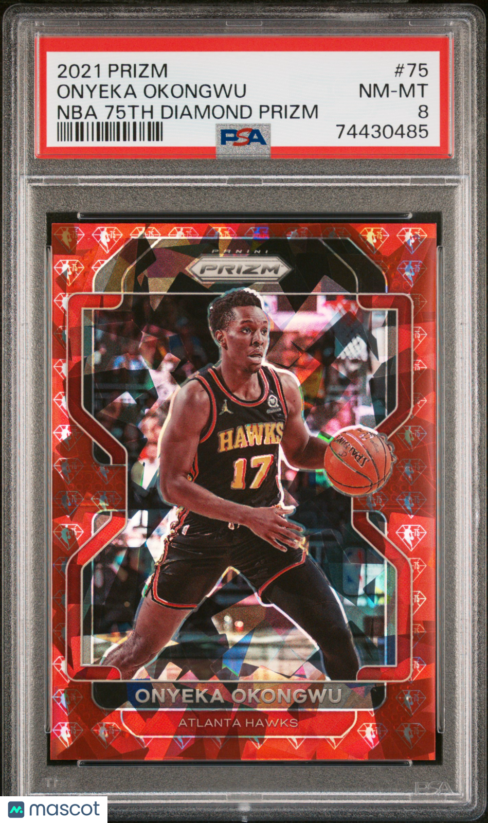 2021 Panini Prizm Onyeka Okongwu #75 NBA 75th Diamond PSA 8
