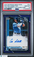2024 Bowman Mega Box Chrome Prospect Auto Colton Ledbetter #CL Purple/199 PSA 10