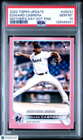 2022 Topps Update Edward Cabrera #US231 Mother's Day Hot Pink PSA 10