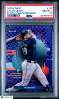 2025 Topps Finest Cal Raleigh #111 Purple Checkerboard /99 PSA 10