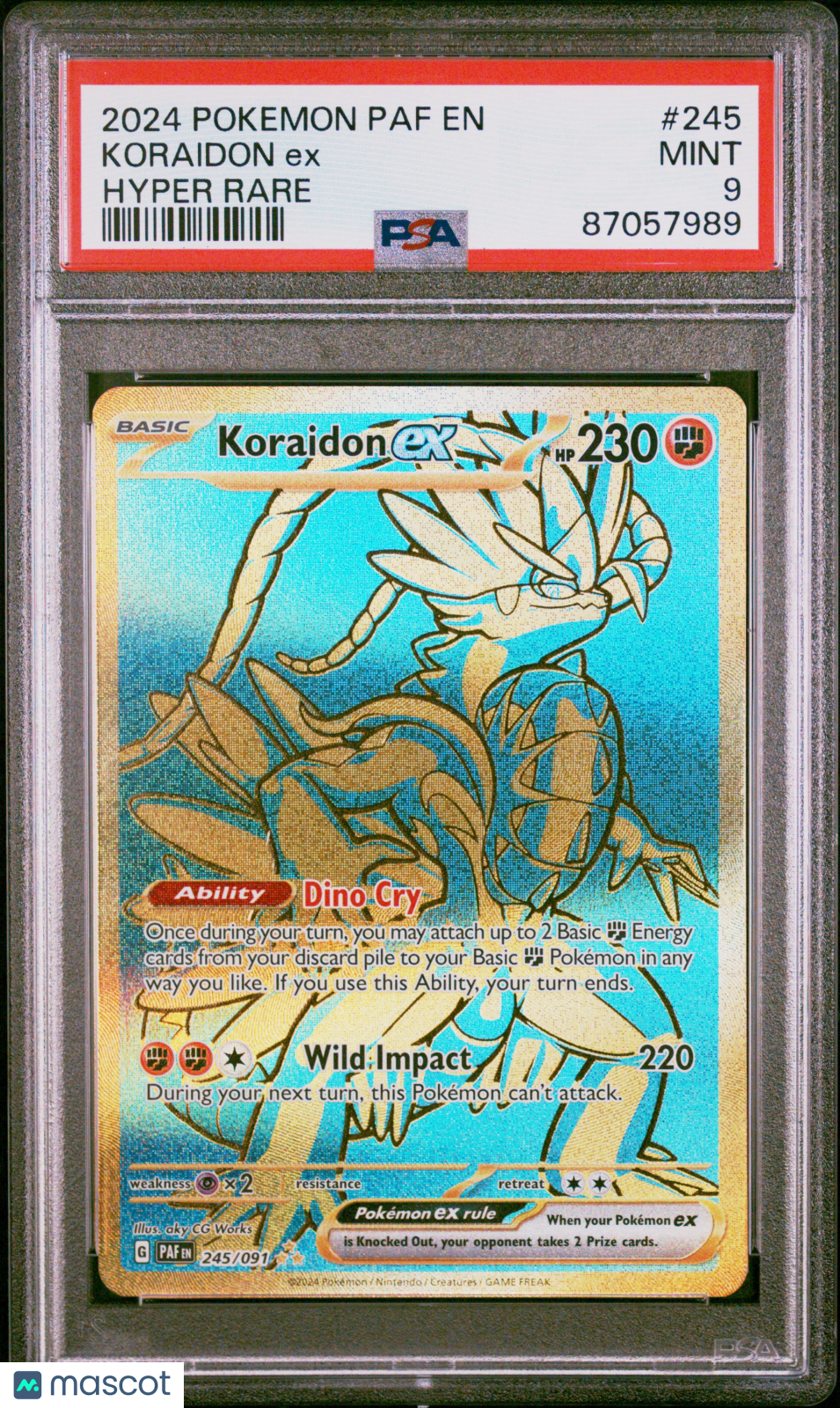 2024 Pokemon Paf EN-Paldean Fates Koraidon EX #245 Hyper Rare PSA 9