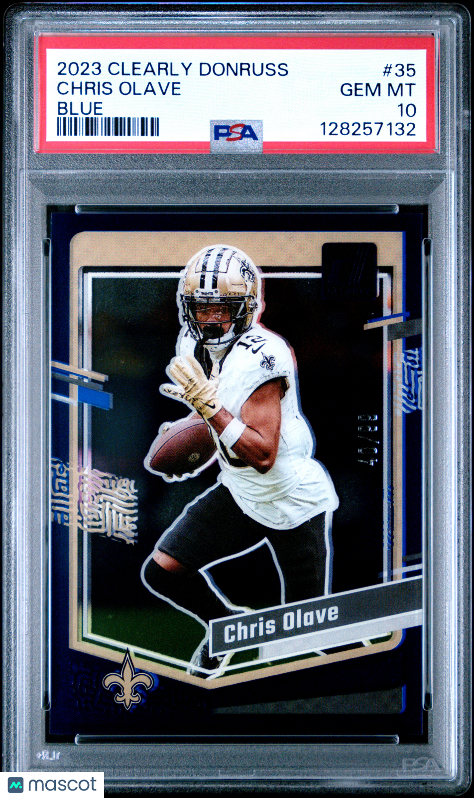 2023 Panini Clearly Donruss Chris Olave #35 Blue PSA 10
