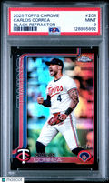 2025 Topps Chrome Carlos Correa #204 Black Refractor /10 PSA 9