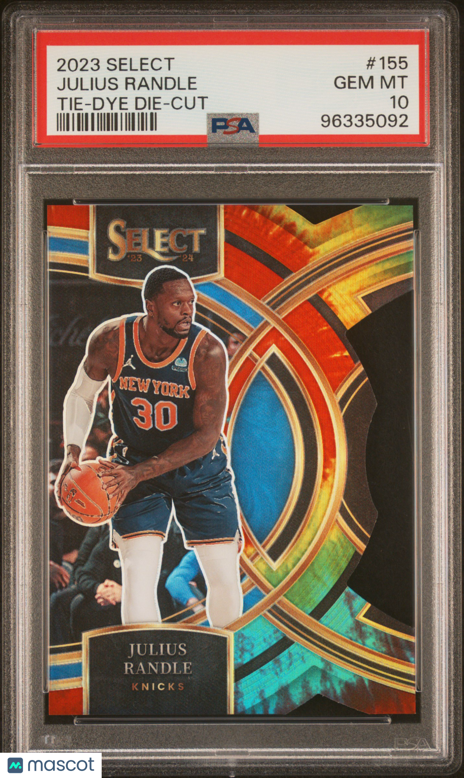 2023 Panini Select Julius Randle #155 Die Cut Tie Dye Prizm PSA 10