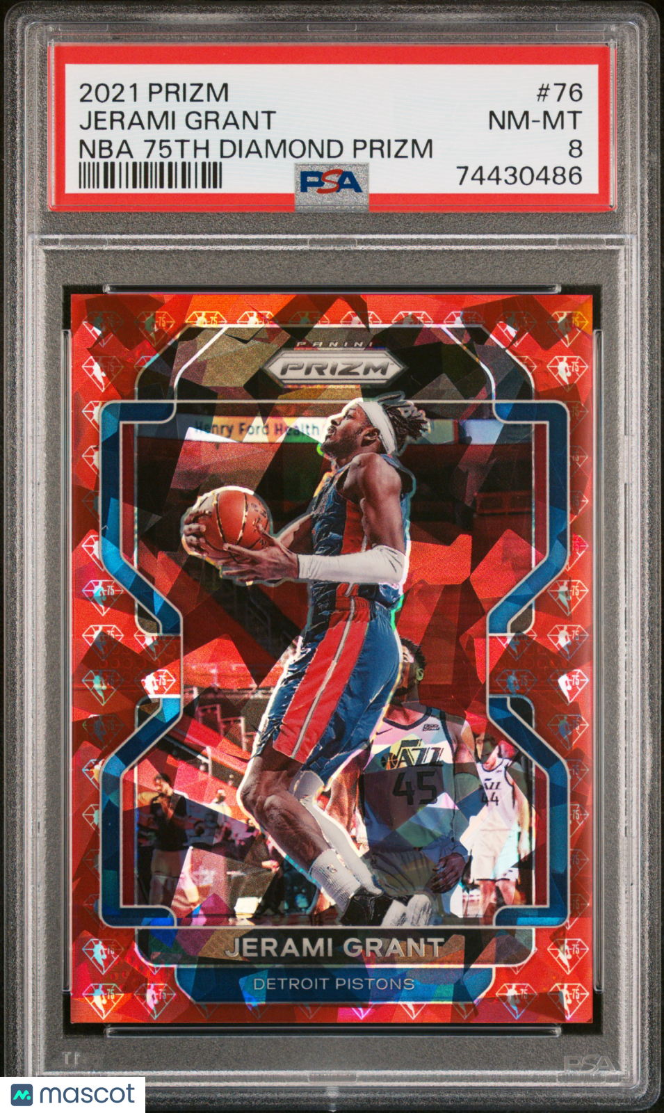 2021 Panini Prizm Jerami Grant #76 NBA 75th Diamond PSA 8