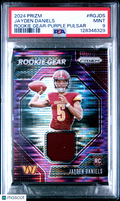 2024 Panini Prizm Rookie Gear Jayden Daniels Patch Purple Pulsar PSA 9 RC