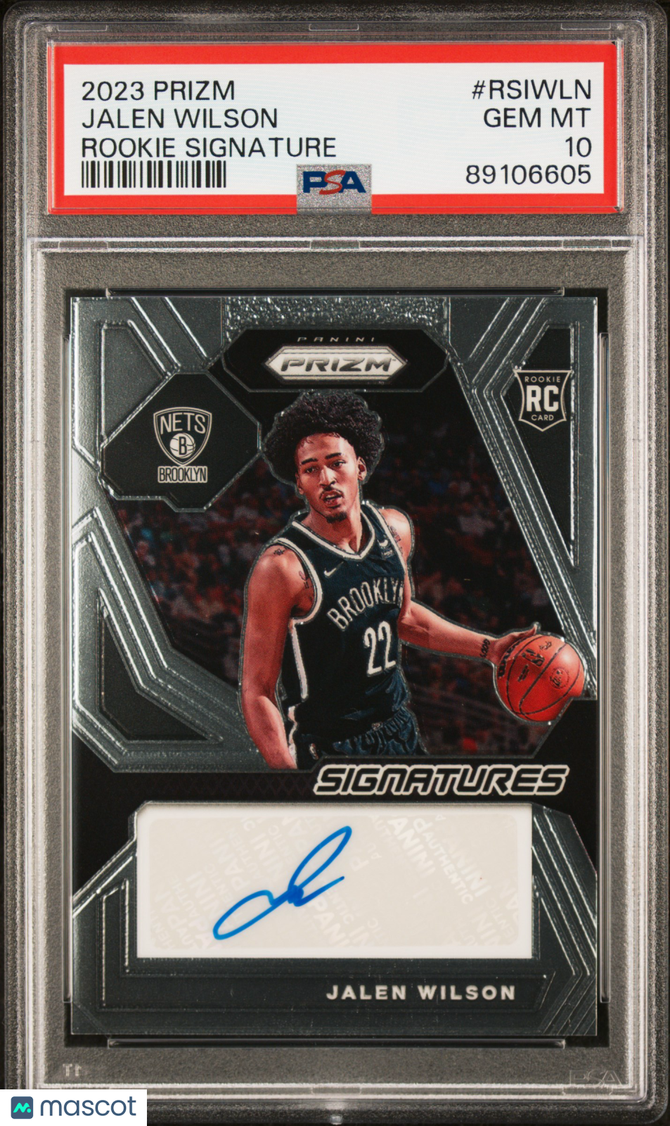 2023 Panini Prizm Rookie Signatures Jalen Wilson #RSIWLN PSA 10
