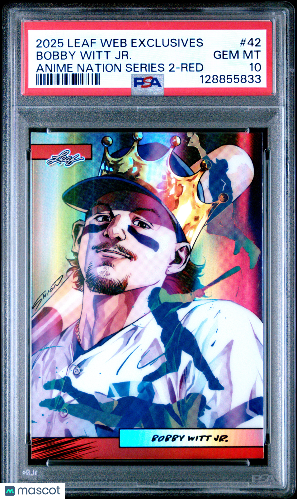 2025 Leaf Web Exclusives Bobby Witt JR. #42 Anime Nation Series 2 Red PSA 10