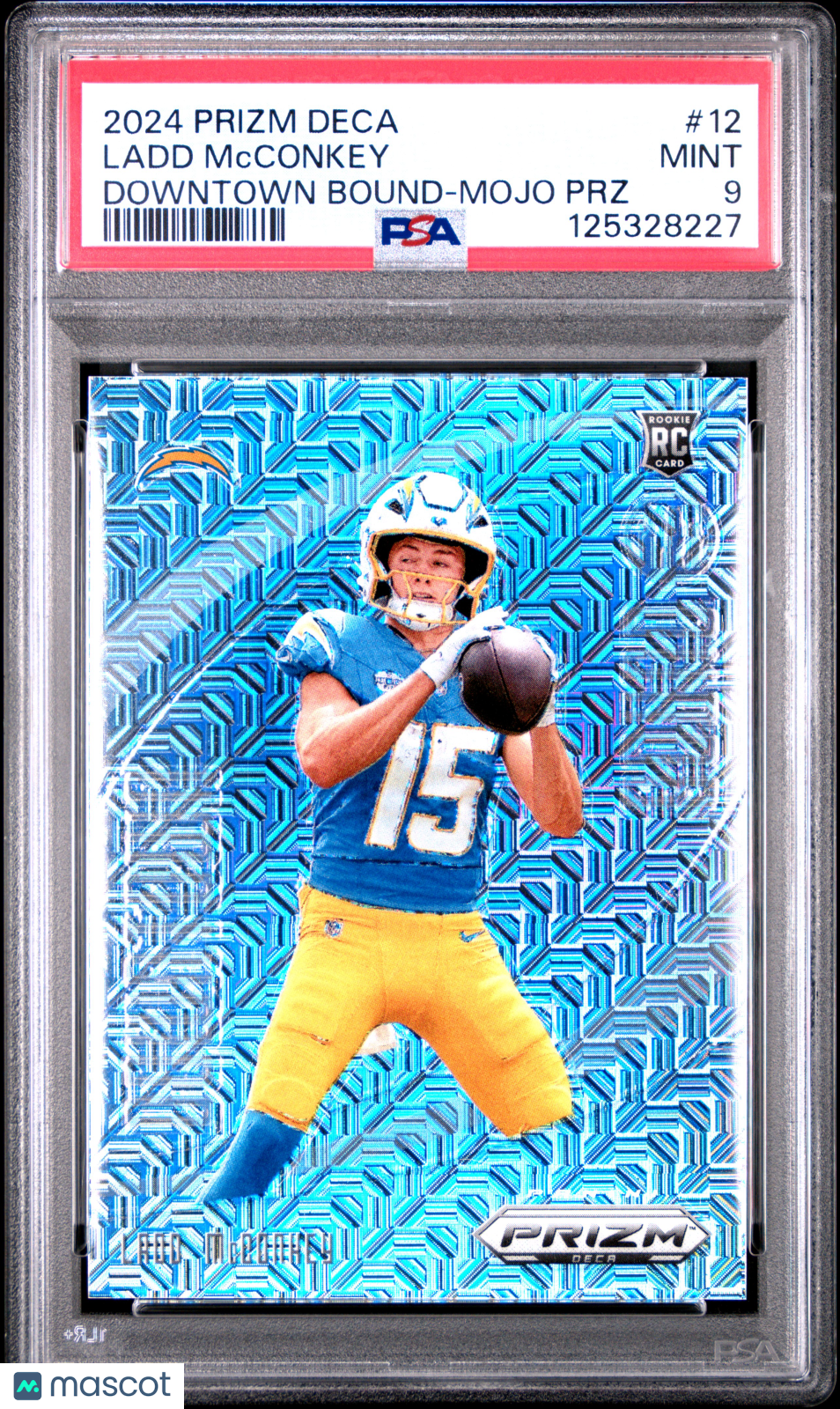 2024 Panini Prizm Deca Downtown Bound Ladd Mcconkey #12 Mojo PRZ PSA 9