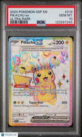 2024 Pokemon SSP EN-Surging Sparks Pikachu EX #219 Ultra Rare PSA 10