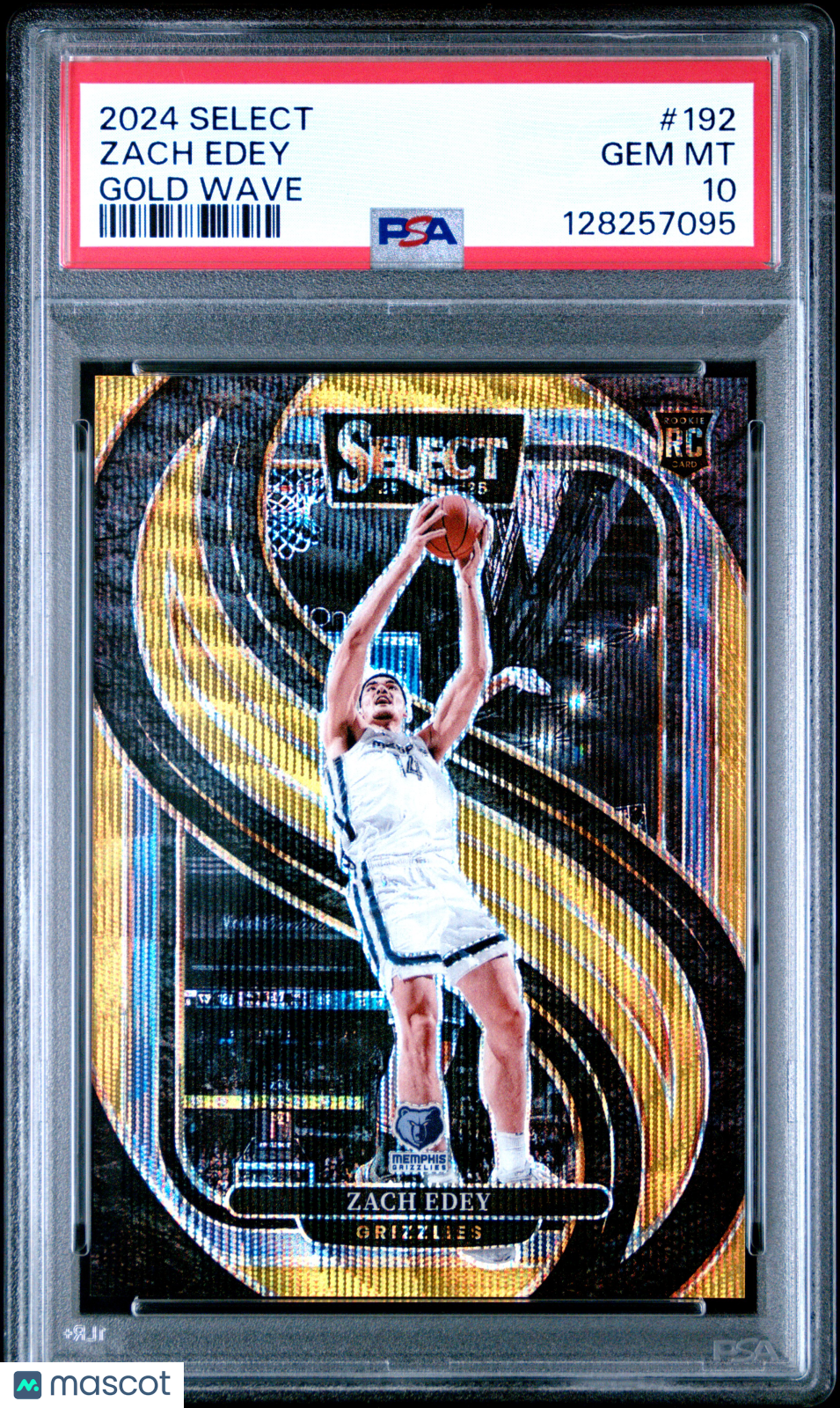 2024 Panini Select Zach Edey #192 Gold Wave PSA 10