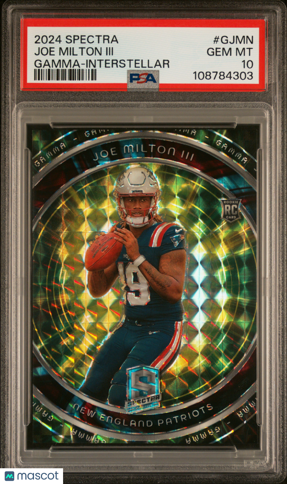 2024 Panini Spectra Gamma Joe Milton III #GJMN Interstellar PSA 10