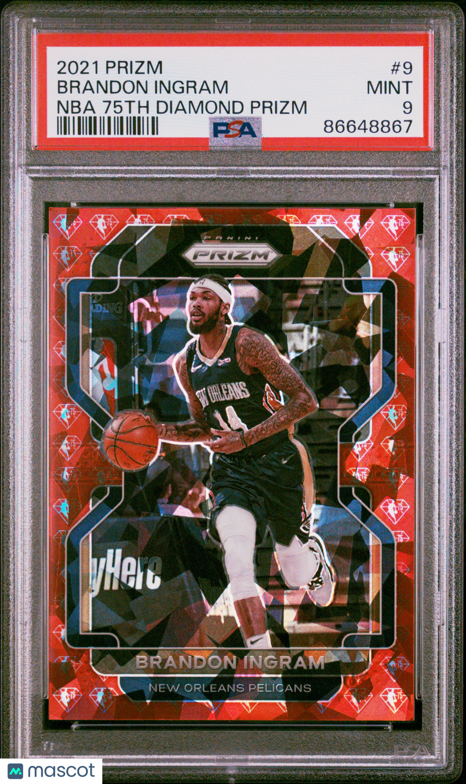 2021 Panini Prizm Brandon Ingram #9 NBA 75th Diamond PSA 9