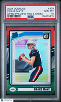 2024 Panini Donruss Drake Maye #379 Optic Preview Red & Green PSA 10