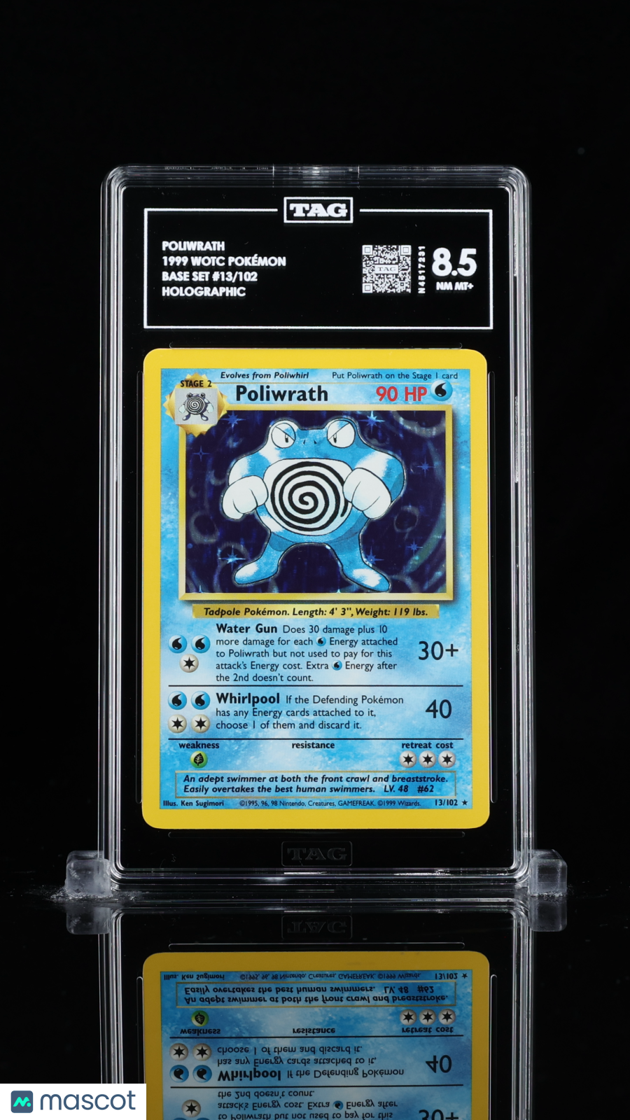 1999 Pokemon Poliwrath #13/102 TAG 8.5