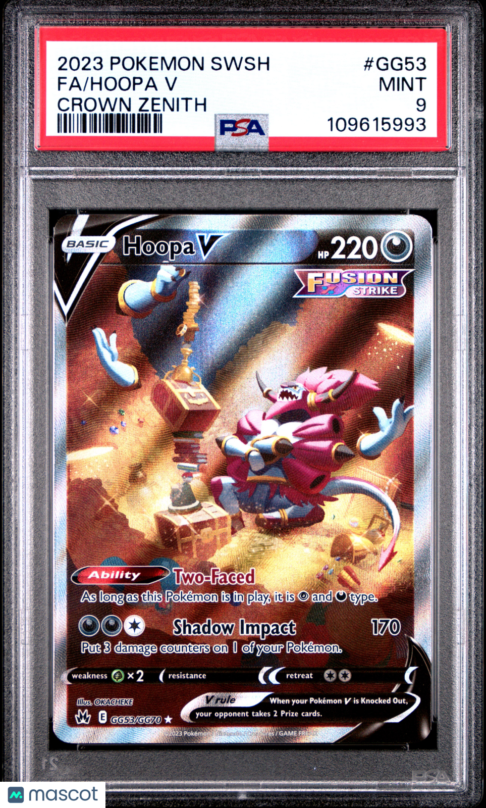 2023 Pokemon Sword And Shield Crown Zenith Hoopa V #GG53 Fa Crown Zenith PSA 9