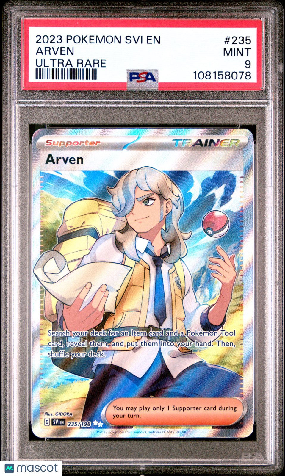 2023 Pokemon Svi EN-Scarlet & Violet Arven #235 Ultra Rare PSA 9