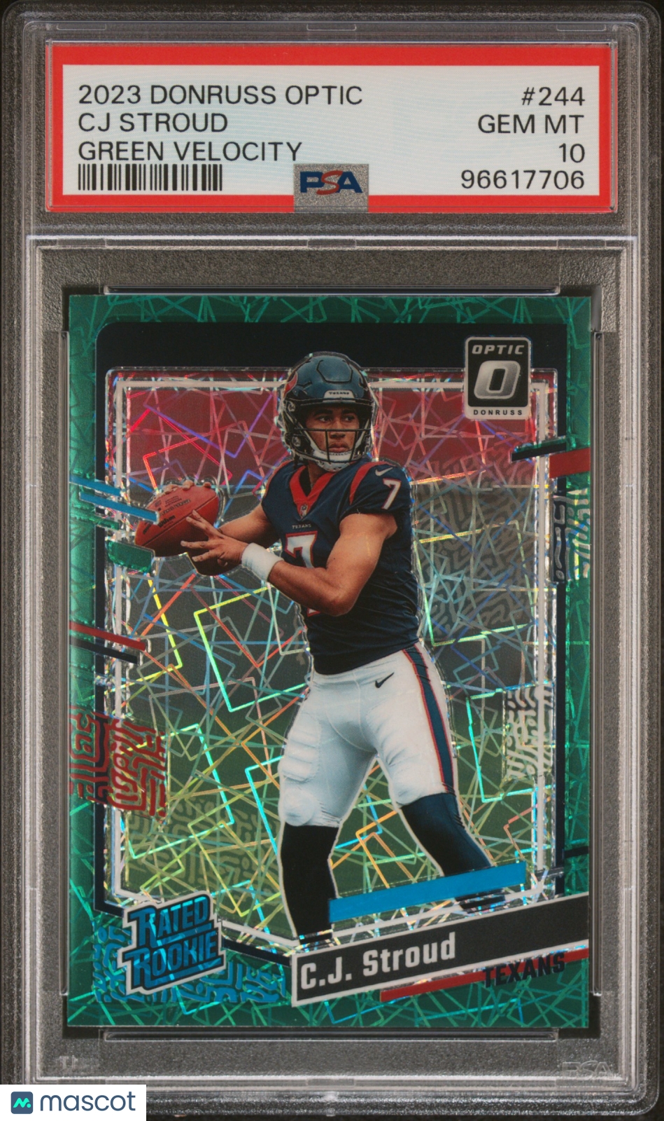 2023 Panini Donruss Optic ROOKIE CJ Stroud #244 Green Velocity RC PSA 10