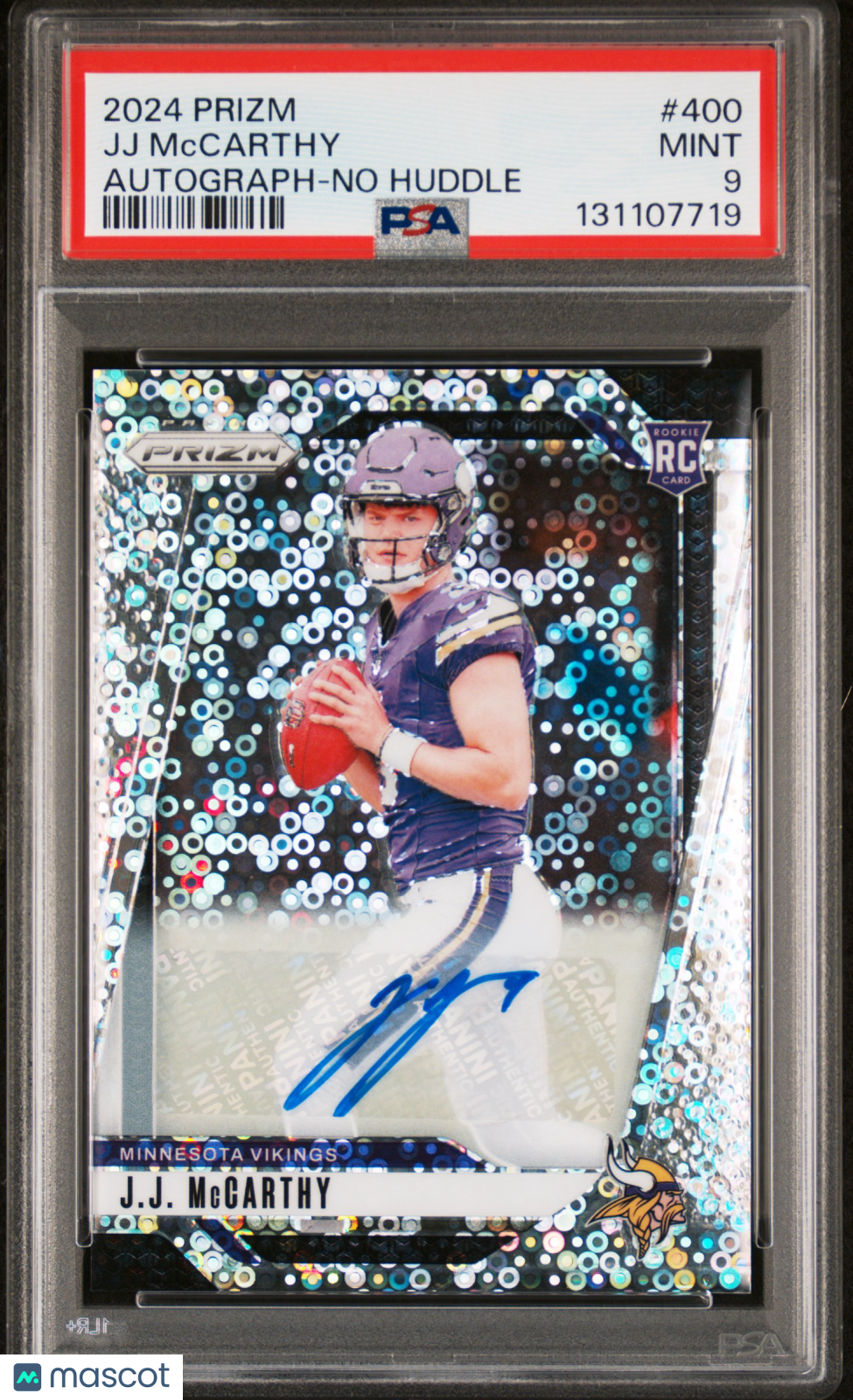 2024 Panini Prizm JJ Mccarthy #400 Autograph No Huddle PSA 9
