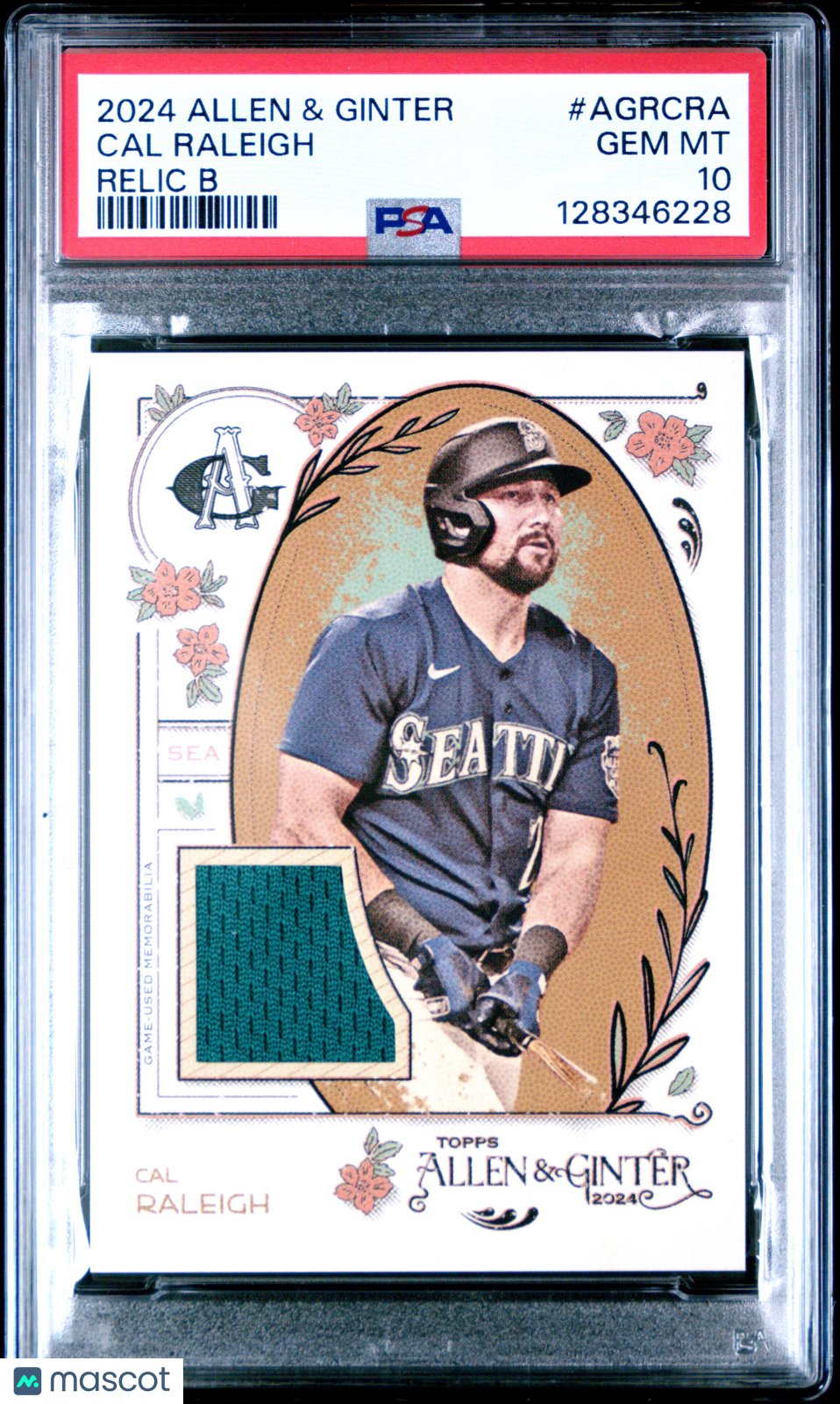 2024 Topps Allen & Ginter Allen & Ginter Relics B Cal Raleigh #AGRCRA PSA 10