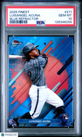 2025 Topps Finest Luisangel Acuna #211 Blue Refractor RC 13/99 PSA 10