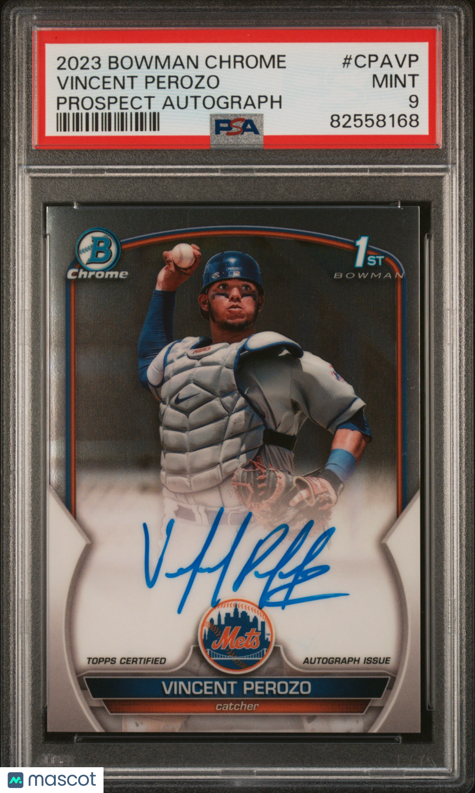 2023 Bowman Chrome Vincent Perozo 1st Prospect Auto PSA 9 RC