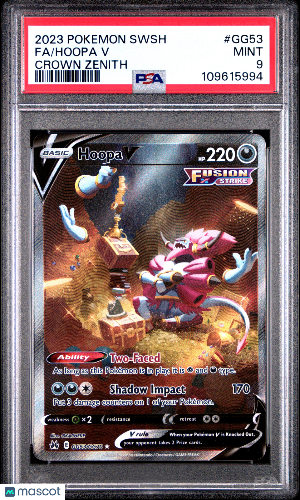 2023 Pokemon Sword And Shield Crown Zenith Hoopa V #GG53 Fa Crown Zenith PSA 9