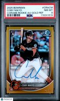 2025 BOWMAN CHROME COBY MAYO ROOKIE AUTO GOLD REFRACTOR /50 RC