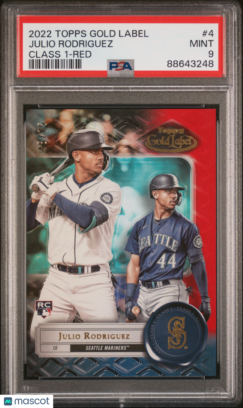 2022 Topps Gold Label Julio Rodriguez #4 Class 1 Red PSA 9 RC