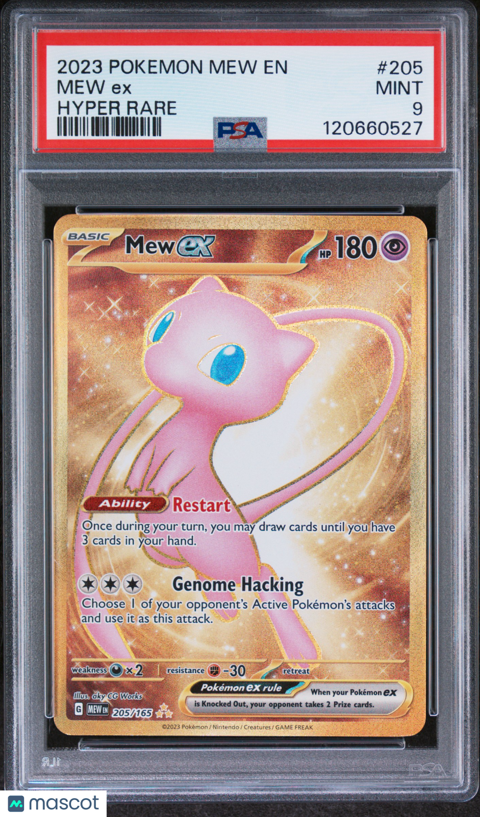 2023 Pokemon Mew EN-151 Mew EX #205 Hyper Rare PSA 9