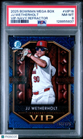 2025 Bowman ROOKIE VIP JJ Wetherholt Navy Refractor RC 055/175 PSA 8