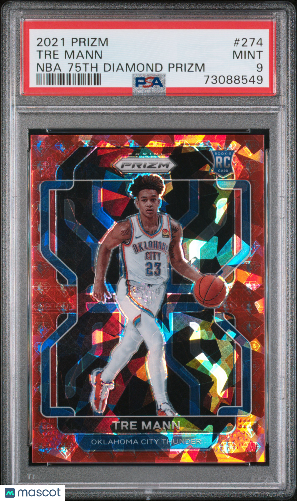 2021 Panini Prizm Tre Mann #274 NBA 75th Diamond PSA 9