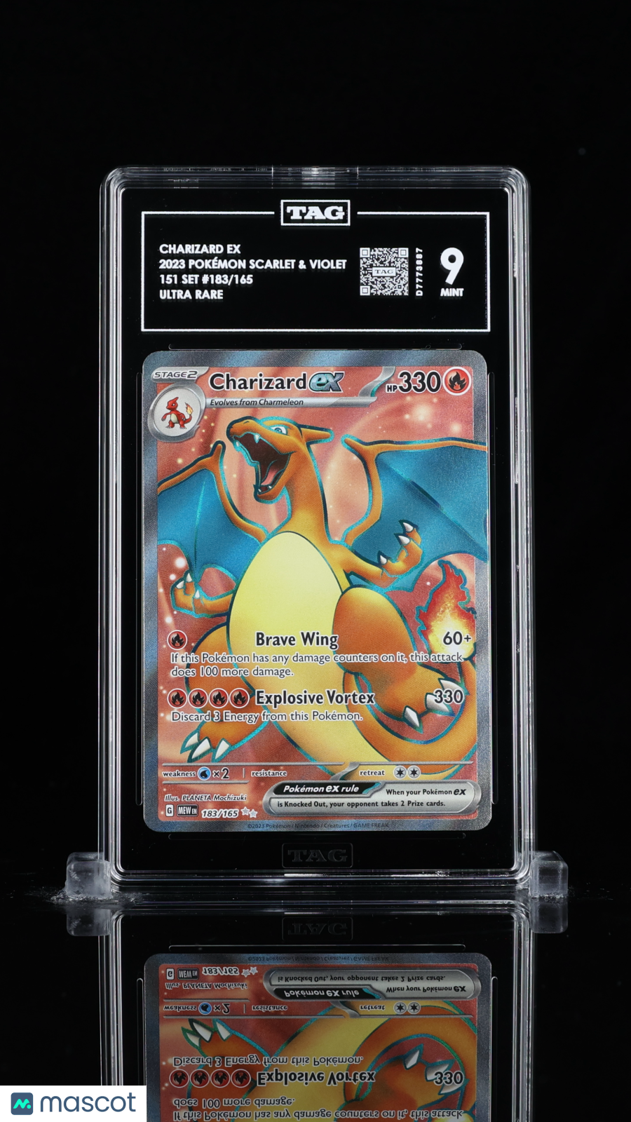 2023 Pokémon Scarlet & Violet Charizard ex #183/165 Ultra Rare TAG 9