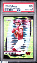 2024 Panini Prizm Jayden Daniels #347 Neon Green Pulsar PSA 9