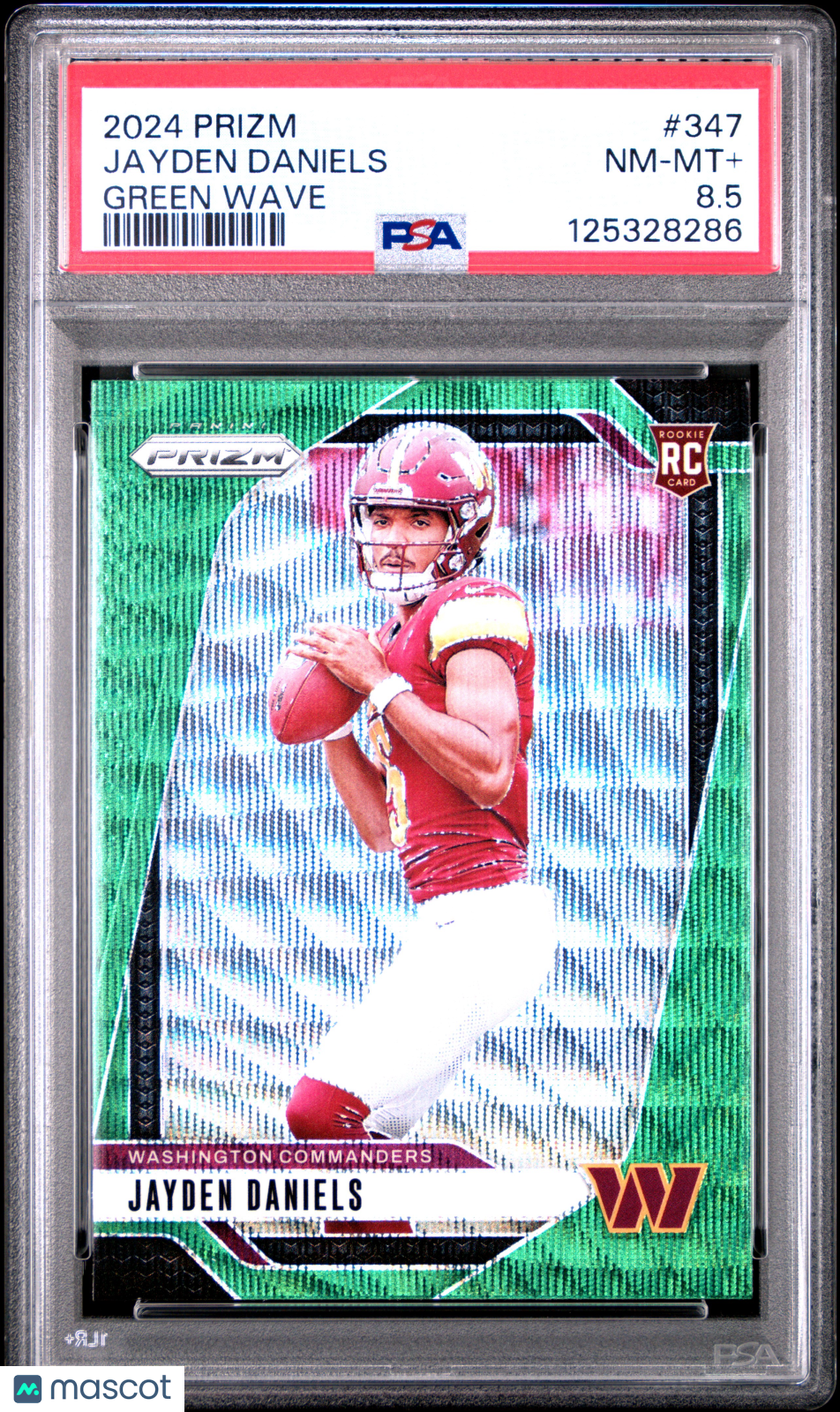 2024 Panini Prizm Jayden Daniels #347 Green Wave PSA 8.5