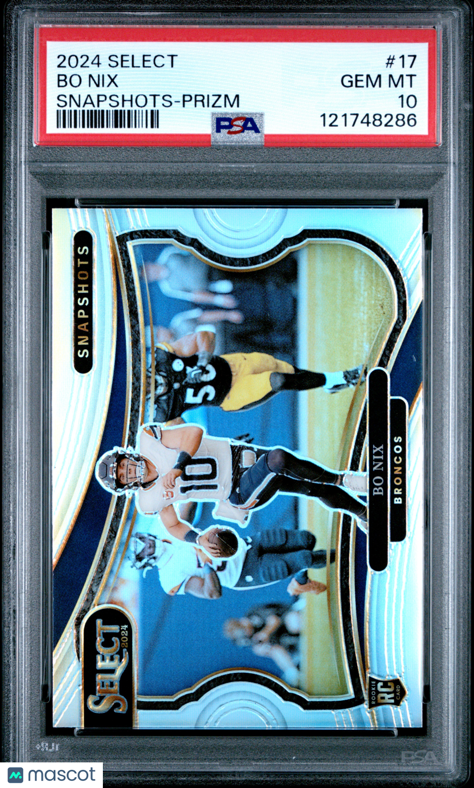 2024 Panini Select Snapshots Bo Nix #17 Prizm PSA 10